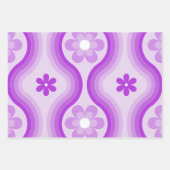 Paarse middeleeuwse moderne Floral regenboogretro Inpakpapier Vel (Voorkant 3)