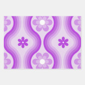 Paarse middeleeuwse moderne Floral regenboogretro Inpakpapier Vel (Voorkant)