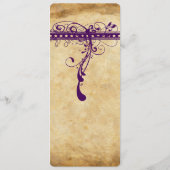 Paarse middeleeuwse renaissance Elegant menu (Achterkant)