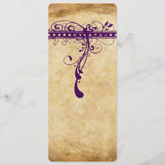 Paarse middeleeuwse renaissance Elegant menu (Achterkant)