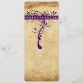 Paarse Middeleeuwse Renaissance Elegante Menu (Achterkant)