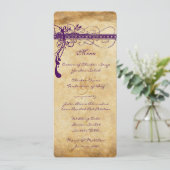 Paarse Middeleeuwse Renaissance Elegante Menu (Staand voorkant)