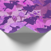 paarse midden van de jaren 1950 silhouet vrouwen cadeaupapier (Hoek)