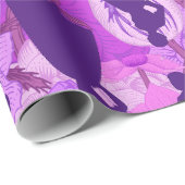 paarse midden van de jaren 1950 silhouet vrouwen cadeaupapier (Rol Hoek)