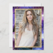 Paarse Midnight Crystal Galaxy Sweet 16 foto Kaart (Achterkant)