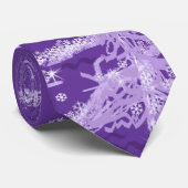 Paarse Midnight Snowfall Stropdas (Opgerold)