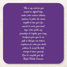 Paarse Mijn wens voor jou Onderzetter Set