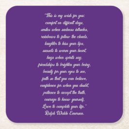 Paarse Mijn wens voor jou Onderzetter Set