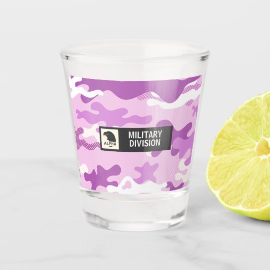 Paarse Militair Camo Shotglas Shot Glas (Voorkant)