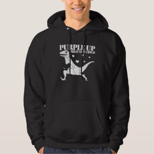 Paarse Militair Kind Raptor Dinosaurus Jongens Pur Hoodie