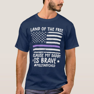 Paarse militaire Kinder grond van de vrije Amerika T-shirt