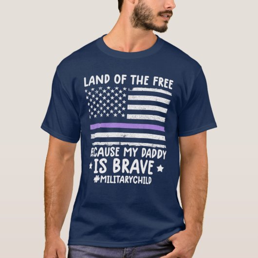 Paarse militaire Kinder grond van de vrije Amerika T-shirt (Voorkant)