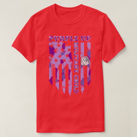Paarse militaire Kinder Shirt - Mestmaand (Design voorkant)