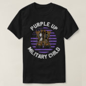 Paarse militaire kinderen bootsen de VS-vlaggenmaa T-shirt (Design voorkant)