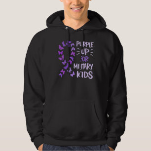 Paarse militaire kindvlinder militaire brokken hoodie