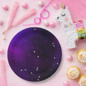 Paarse Milkyway Galaxy NightSky Birthday Papieren Bordje (Feest)