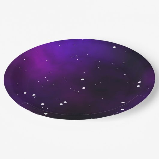 Paarse Milkyway Galaxy NightSky Birthday Papieren Bordje (Gekanteld)