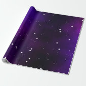 Paarse Milkyway Galaxy NightSky Illustratie Cadeaupapier (Uitgerold)