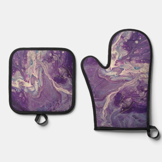 Paarse Milkyway Ovenwant & Pannenlap Set (Voorkant)
