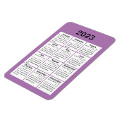 paarse mini Calendar Magnet 2023 Magneet (Linkerzijde)