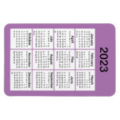 paarse mini Calendar Magnet 2023 Magneet (Horizontaal)