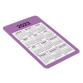 paarse mini Calendar Magnet 2023 Magneet (Rechterzijde)