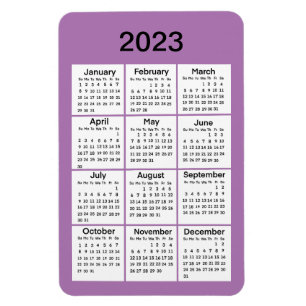 paarse mini Calendar Magnet 2023 Magneet