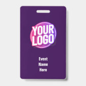 Paarse Minimaal Organizer Event ID Badge (Achterkant)