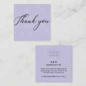 Paarse Minimale Moderne Dank u Visitekaartjes (Voorkant / Achterkant)