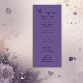 paarse minimale moderne huwelijksmenu's menu