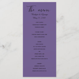 paarse minimale moderne huwelijksmenu's menu