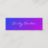 Paarse, minimale overvloeicursieve lettertype mini visitekaartje (Voorkant)