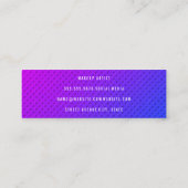 Paarse, minimale overvloeicursieve lettertype mini visitekaartje (Achterkant)