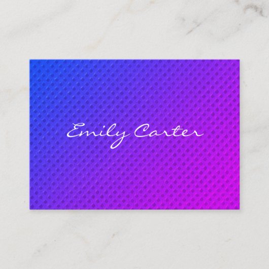 Paarse, minimale overvloeicursieve lettertype visitekaartje (Voorkant)