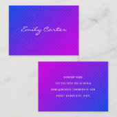 Paarse, minimale overvloeicursieve lettertype visitekaartje (Voorkant / Achterkant)