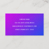 Paarse, minimale overvloeicursieve lettertype visitekaartje (Achterkant)
