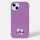 Paarse minimalistisch monogram Case-Mate iPhone case (Achterkant)