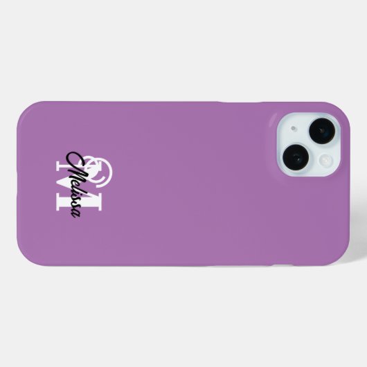 Paarse minimalistisch monogram Case-Mate iPhone case (Achterkant (horizontaal))