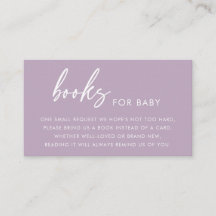 Paarse Minimalistische Boeken voor Baby Shower Bij