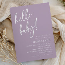 Paarse Minimalistische Boho Hallo Baby Shower