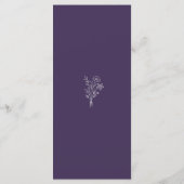 Paarse Minimalistische Botanische Terracotta Bruil Menu (Achterkant)