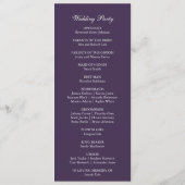 Paarse minimalistische eenvoudige moderne elegante programmakaart (Achterkant)