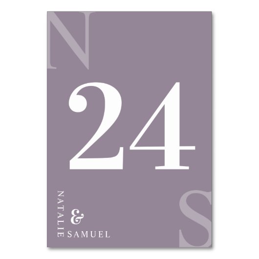 Paarse minimalistische & elegante eenvoudige gewaa kaart (Voorkant)