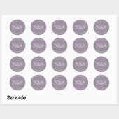 Paarse minimalistische & elegante gewaagde Initial Ronde Sticker (Vel)