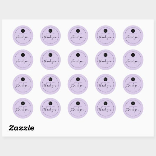 Paarse minimalistische esthetiek Bedankt Circle Ronde Sticker (Vel)