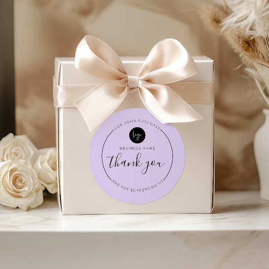 Paarse minimalistische esthetiek Bedankt Circle Ronde Sticker