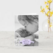 Paarse Minimalistische Foto Moederdagkaart Kaart (Gele Bloem)