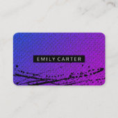 Paarse minimalistische kunstspatter visitekaartje (Voorkant)