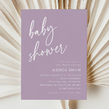 Paarse Minimalistische Moderne Baby Shower