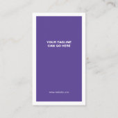 Paarse minimalistische moderne visitekaartje (Achterkant)